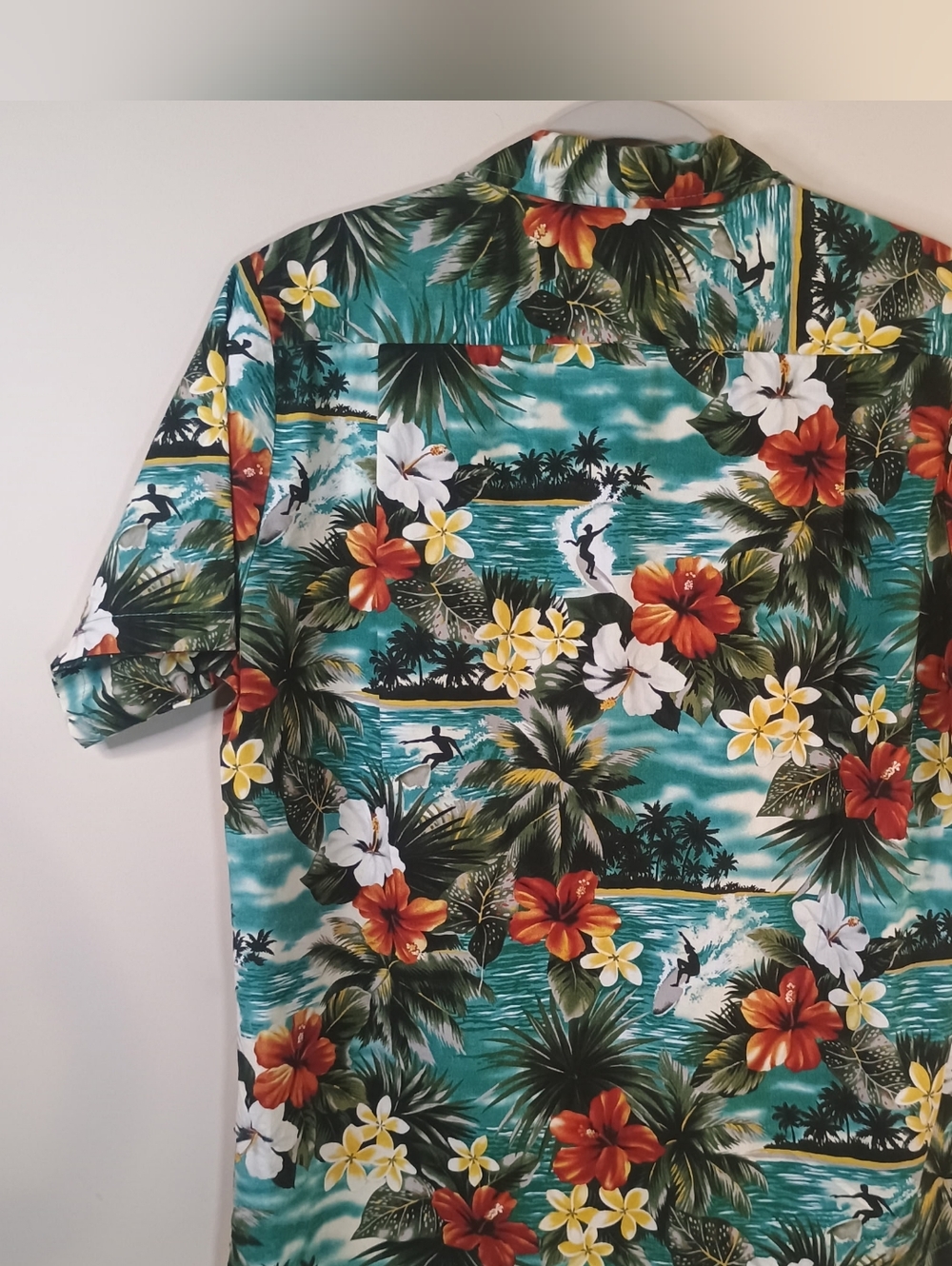 Blue Hawaii Tropical Floral Shirt 70s Mens Size M